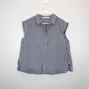 Zara Gingham Blue and White Print Shirt